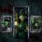 Fanfanwin Halloween-Fenster-Türabdeckungs-Set, gruselige Halloween-Vorhang- und Türabdeckung, gruselige Silhouetten-Requisiten, Poster für Hausdekoration (Hexe)