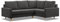 Mebligo - Ecksofa mit Schlaffunktion und Bettkasten Blank, Eckcouch mit Ottomane Rechts, Sofa L Form 226 x 175 x 92 cm, Couch mit Bonellfedern, Ecke Sofa Wohnzimmer, Schlafsofa - Grau