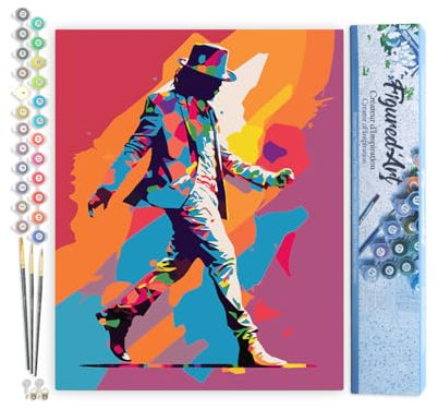 Figured'Art Peinture par Numéro Adulte Le Roi de la Danse - Activité Manuelle Kit de Loisir Créatif DIY Numéro d'Art Complet - 40x50cm sans châssis en bois