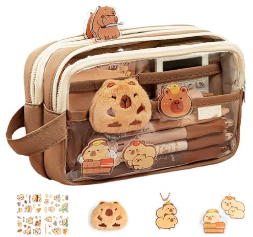 JIABAOZ Capybara Rucksäcke, Cartoon Rucksack Kinder, Capybara Schoolbag, Verstellbare Riemen, Schulrucksack Tagesrucksack, Leichter Bequemer Taschen Doppel Schultertasche (H)