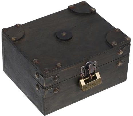 Beavorty Retro Charm Decorative Storage Box Wooden Jewelry and Card Organizer for Office and Home