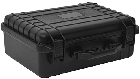 Xichuzi Flugkoffer Tragbar Schwarz 47x36x18 cm PP, Pelican Case, Flightcase, Peli Case, Munitionsbox, Hardcase Koffer, Werkzeugkoffer Leer Gross