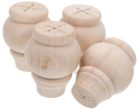 UKCOCO 4 Stücke Holz Möbel Bein Armaturen Ersatz Sofa Füße Schrank Beine für Holz Möbel