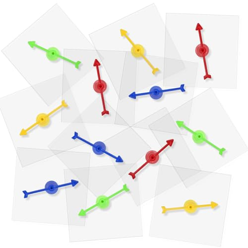 12st Spielkreisel, Leeres Spielkreiselbrett aus Acryl mit Rotierenden Pfeilen Löschbare Pfeil-Spielkreisel Transparente Kreisel für Spielaktivitäten im Klassenzimmer (Quadrat, Bunter Pfeil)