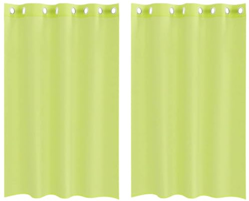vidaXL Voile Vorhänge mit Ösen 2 STK. Apfelgrün 140x175 cm