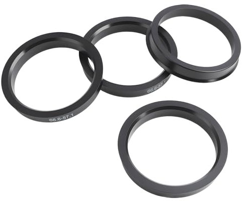 Juego de 4 bujes de rueda para automóviles, anillo de centrado, 57,1 mm a 66,6 mm, diámetro centrador de plástico, llanta de plástico, anillos centrados buje compatible con todos los modelos de coche