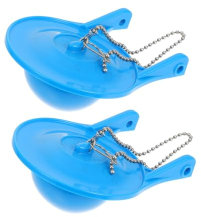 2 Stück Ersatz Toilettenspülklappe aus Pvc mit Kette und Haken | Toilette, Blaues, Schnelles Spülen und Wassersparend, ohne Grat, Sicher in Nutzung