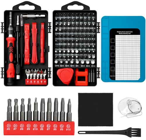 Wusboo Feinmechaniker Werkzeug Set Mini Schraubenzieher - 141 in 1 Handy Reparatur Schraubendreher Mit 101 Bits für PC Computer Laptop PS iPhone Uhr Macbook Spielzeug Xbox Brille Kamera (Red)