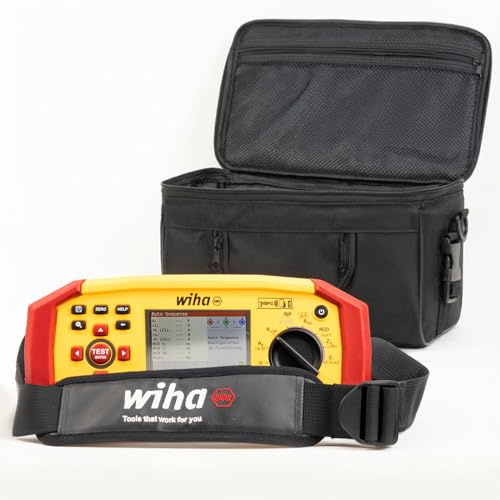 Wiha Multifunktions-Installationstester MFT one Set I Messgerät nach DIN VDE 0100 mit NFC‑Dokumentation, AUTO-Test und RDC-DD-Prüfung in Tasche mit Tragegurt & Handytasche (47218)