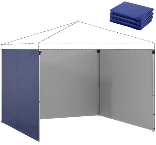 Outsunny 3er-Set Seitenteile für Pavillon 3x3 m Seitenwand Dunkelblau | Mit Reißverschluss, UV Schutz, Wasserabweisend, Seitenwände aus Oxfordstoff, als Sichtschutz und Windschutz für Partyzelt