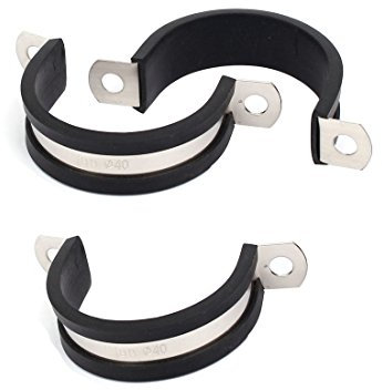 sourcing map 3Stk 40mm Dmr. EPDM Gummi Gefüttert U Förmigen Rohr Schlauchklemmen Clips de