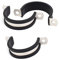 Sourcingmap 40mm Dia EPDM Rubber Lined U Shaped Pipe Tube Wire Clamps Clips 3pcs