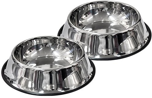Scarlet pet | Hundenapf »Bowl« mit Rutschsicherung; Edelstahl mit Gummirand; für Wasser oder Futter; in diversen Größen; einzeln oder Paar (2 x 18 cm)