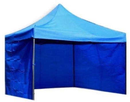 Bastionshop - Pavillon Zelt, Faltpavillon, Partyzelt, Grillpavillon mit Rahmen aus Stahl - Marktstand ideal für Märkte, in 60 Sekunden gebaut - für Freien, Garten, Party, Hochzeit - 3x4,5m - Blau