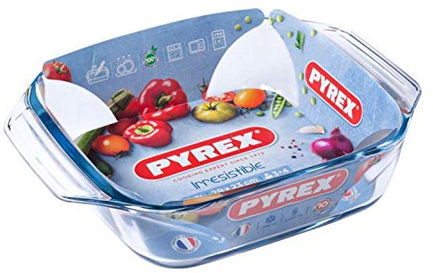 1 x Pyrex Irresistible 2.3L 2.3 Litre Square Roaster 29 x 23cm - Freezer, Oven, Microwave & Dishwasher Safe - Serves 3-4