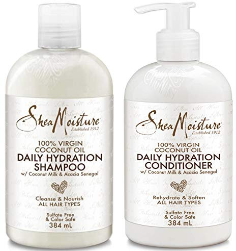 Shea Feuchtigkeit 100% Virgin Kokosöl tägliche Hydration Shampoo und Conditioner 13 Oz Set