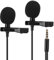 PUSOKEI Microphone Lavalier à Double tête, Microphone à Pince à Mini Collier, Micro à condensateur omnibearing pour Entretien d'enregistrement de Diffusion en Direct sur téléphone Portable