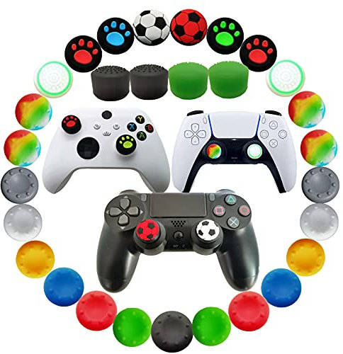 Lot de 30 grips en silicone pour manette de PS5 PS4, manette de Playstation 5, manette de Playstation 4, Xbox 360, Xbox One