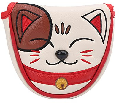 CHICIRIS Center Shaft Putter Cover, Lucky Cat Wasserdichter Golfschläger Head Cover Club Center Putter Headcover Guard Protector