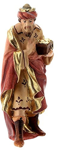 Heiliger König aus Holz für 12 cm hohe Raffaello-Krippe, Grödnertal
