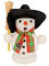Kaladia - Rauchmann/Räucherfigur aus Holz - für Räucherkerzen Größe S - Motiv: Schneemann mit Besen - Größe: ca. 10cm
