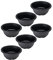 TOPBATHY 6 ciotole per piante grasse in plastica, con drenaggio, per la casa e il giardinaggio (nero, 16,5x7,4 cm.)