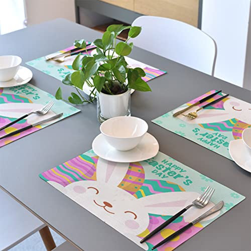 Tischsets Abwaschbar Hase Ostern Platzset Baumwolle Leinen Platzsets Grifffeste Tischset Hitzebeständig Platzdeckchen Antifouling Tischset Filz Abwischbar Platzset Filz 30x45 2 Pcs