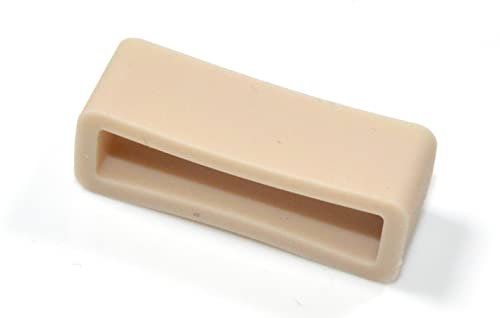 Di-Vo 2 Stück Silikon Unisex Uhrenarmband Schlaufen Ersatz Schlaufen für Uhrenarmbänder in verschiedenen Farben (Beige, 20mm)