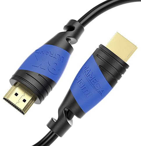 JAMEGA 8K HDMI Kabel 2.1-5m High-Speed Ethernet-Cable - 8K@60Hz 4K@144Hz DSC 48 Gbps 3D HDTV DolbyVision UHD II HDCP 2.3 eARC kompatibel mit PS5, XBOX Series X - Schwarz