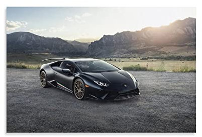 Supercar Poster Schwarz Lamborghini Huracan Poster Dekorative Malerei Leinwand Wandkunst Wohnzimmer Poster Schlafzimmer Gemälde 30 x 45 cm