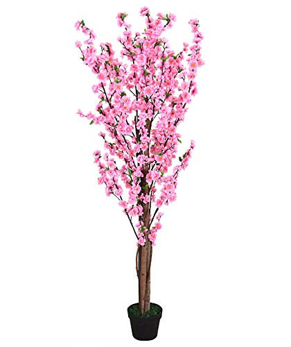 Pfirsichbaum Deko Kunstbaum groß im Topf Künstliche Baum Groß Künstlicher Baum Deko Kunstpflanze Decovego Groß Kunstpflanze im Topf Kunstbaum groß XXL 160cm