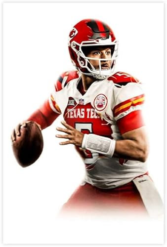 LBMED Poster Und Gedruckte Patrick Mahomes II Football Poster Sport (6) für die Dekoration des Esszimmers Leinwand Malerei Wandkunst Bilder 15.7x23.6(40x60cm) Kein Rahmen
