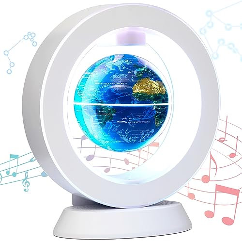 Magnetisch Schwebender Bluetooth Lautsprecher mit Sternbild Lampe – Schreibtischspielzeug Geschenk für Jugendliche (Leuchtendes Sternbild auf dem Globus)