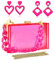 LaVenty sacs transparents roses sacs à main transparents en acrylique avec lanières en chaîne porte monnaie transparent pochette transparente pour femmes (rose)