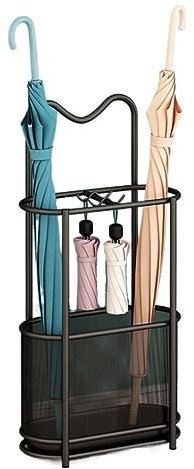 Schirmständer für Heim Regenschirmhalter Für Zuhause, Regenschirm-Aufbewahrungskorb, Metallgeflecht, Praktische Regenschirm-Aufbewahrungslösung Schirmhalter Regenschirmständer ( Color : Nero , Size :