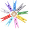 100PCS Pinces à Linge Colorées en Bois 30mm, Pince à Linge Bois Couleur Clips Photo en Bois avec Bobine de Ficelle de Jute de 10M pour Vêtements Photos Loisirs Créatifs Bricolage