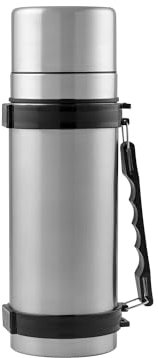 FLORINA Thermos 1 l | Edelstahl Termobecher POLA | Touristische Thermokanne mit Griff & Tragegurt | Isolierflasche mit Auslaufsicherer Deckel | Thermos hält 12 Stunden Warm