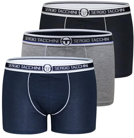 Sergio Tacchini Herren Slips/Boxershorts Unterwäsche Cotton Stretch, 3 und 6er-Pack