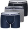 Sergio Tacchini Herren Boxershorts Cotton Stretch Baumwolle, Art. 9000 3er-Pack Mehrfarbig XL