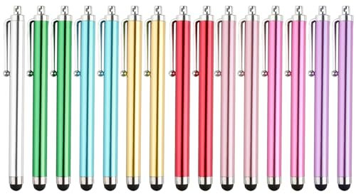 15 Pièces Stylet Tablette, Universels Stylet iPad, Stylet Tactile, Stylo Tablette Tactile, Stylets pour Téléphones Portables, Stylo Tactile pour Tablette, Ordinateur, Téléphone Portable, Multicolores