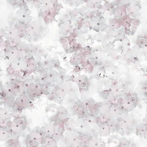 Apple Blossom Rose Pink Wallpaper - Floral Flowers Naturistic Petals - Glamour Trendy Stylish Feature Wall