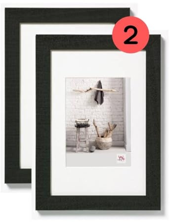 walther design Home HO030BD Wooden Picture Frames, 20 x 30 cm, Black, Double Pack