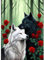 AIRDEA 30x40cm Diamond Painting Erwachsene, Weiße schwarze Wolfsrosen 5D Diamond Painting Bilder Erwachsene, DIY Diamantmalerei Bastel Set Nach Zahlen Heimdekor Geschenk