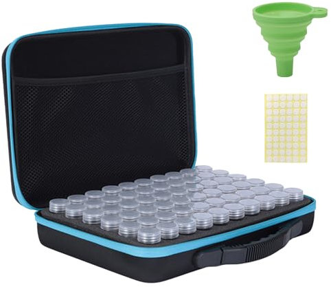 Saatgut Aufbewahrung, Samen Aufbewahrungsbox, Samen Organizer, Saatgut Box mit Etiketten Aufklebern und Trichter, Sortierbox für Gemüsesamen, Garten Samen, Fruchtkerne, Blumensamen (60 Fächer)