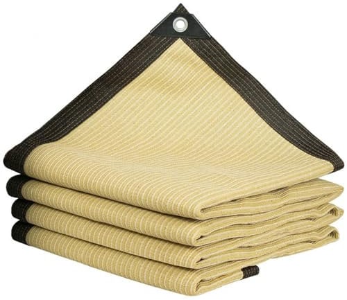 Bache pour Pergola Voile d'ombrage Rectangulaire Toile d'ombrage Imperméable 3x6 Bâche en Maille, Filet De Protection Filet D'intimité,beige-6x6m