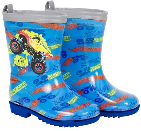 PERLETTI Stivaletti Pioggia Bambino Monster Truck - Stivali Impermeabili Bordo Catarifrangente Suola Antiscivolo - Scarponcini Fango Neve Bambini Scuola Materna - Cool Kids (Monster Truck, 24/25 EU)