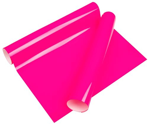 VINYL FROG Heat Transfer Vinyl Roll HTV Vinyl - 12 x12ft Neon Rose Pink Iron on Vinyl for T-Shirts, Heat Press Vinyl for DIY Craft Designs