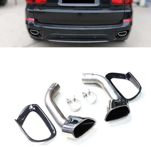 DBCFL Endstuck Auspuff für BMW X5 E70 V8 Look 2007-2010, Auspuffblenden Edelstahl Auto Endstück Endschalldämpfer Spitze Endrohrblende,A