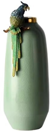 XXAD553TY Vasen Deko Neue chinesische Stil Emaille farbige Keramik Vase Ornamente Licht Luxus High-End kreative Wohnzimmer TV Schrank Esstisch Foyer Dekoration Vase(B)