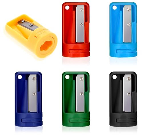 6 Stück Zimmermanns-Bleistiftspitzer, Farbe Bleistiftspitzer, Tischler Bleistiftspitzer, Anspitzer für Zimmermannsbleistift, Bleistiftschneider für Holzbearbeitung, Gemischte Farben